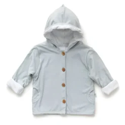 Bamboom Cardigan Felpato Con Cappuccio Pure Per Neonato - Light Blue
