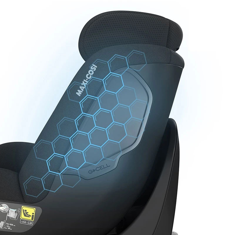 Maxi-Cosi Seggiolino Auto Mica Eco R129 I-Size In Tessuto Traspirante, Base Girevole Integrata, 61-105cm - Authentic Black 5 Maxi-Cosi Seggiolino Auto Mica Eco R129 I-Size In Tessuto Traspirante, Base Girevole Integrata, 61-105cm - Authentic Black - immagine 5