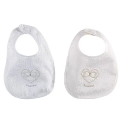 Andy&Helen Bavaglino In Spugna Di Cotone Con Cuore Ricamato - Taglia Piccola