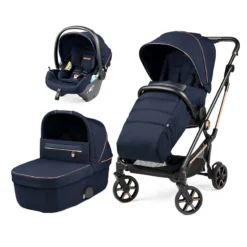 Peg Perego Trio Vivace Con Passeggino, Navicella Gran Pagoda E Seggiolino Auto Primo Viaggio Lounge R129 I-Size