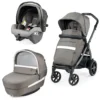 Peg Perego Trio Book Con Passeggino, Culla Elite E Seggiolino Auto Primo Viaggio SLK I-Size - City Grey