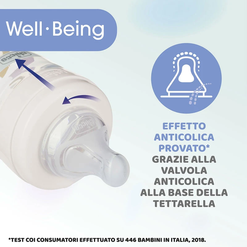 Chicco Biberon Benessere Con Tettarella Physio, Flusso Lento - 150ml 3 Chicco Biberon Benessere Con Tettarella Physio, Flusso Lento - 150ml - immagine 3