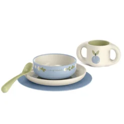 Suavinex Set Svezzamento Go Natural Con Piatto, Scodella, Tazza, Cucchiaio E Tovaglietta