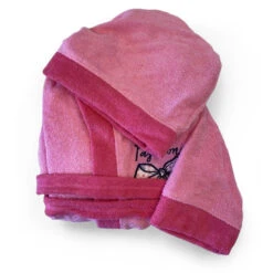 Bebitaly Accappatoio Bambino In Spugna Con Maniche Lunghe, Fantasia Rosa E Fuxia